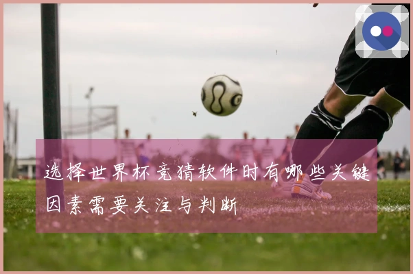 选择世界杯竞猜软件时有哪些关键因素需要关注与判断
